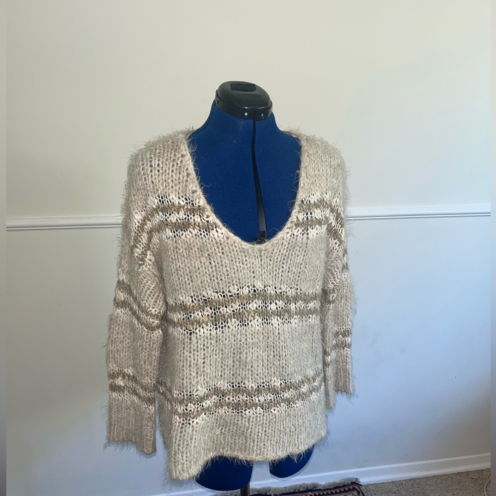 Beige / cream free people knit sweater